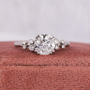 1.0 to 3.0 CT 
Round Lab Grown Diamond 
14K White Gold Engagement Ring
Unique Snowdrift 8 Prong Diamond Cluster Promise Ring
Wedding Ring