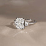 Load image into Gallery viewer, Radiant Cut Lab Created Diamond Three Stone Ring 1–3 CT IGI Certified Anniversary Wedding Ring for Her image 4