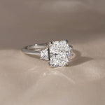 Load image into Gallery viewer, Radiant Cut Lab Created Diamond Three Stone Ring 1–3 CT IGI Certified Anniversary Wedding Ring for Her image 3