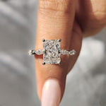 Load image into Gallery viewer, Radiant diamond ring crafted in a white gold band.