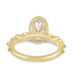 Load image into Gallery viewer, 3.00 Ct Lab-Grown Diamond Oval Engagement Ring: Gold Bezel Set with Marquise Accents image 6