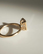 Load image into Gallery viewer, 14k yellow gold, CVD diamond, IGL CERTIFIED, bezel set, diamond ring, emerald cut, emerald diamond, engagement ring, fine jewelry, lab created diamond, lab grown, lab grown diamond, wedding ring