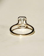 Load image into Gallery viewer, Emerald Cut 2.5ct Lab Diamond Solitaire Ring, Bezel Set Solid Gold, Modern Elegance image 2