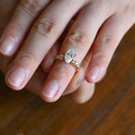 Load image into Gallery viewer, Solid Gold Hidden Halo Marquise Cut Moissanite Engagement Ring, Dainty Promise Ring, Proposal Ring, Bridal Ring, Anniversary Gift for Wife image 2