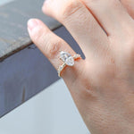 Load image into Gallery viewer, Solid Gold Hidden Halo Marquise Cut Moissanite Engagement Ring, Dainty Promise Ring, Proposal Ring, Bridal Ring, Anniversary Gift for Wife image 3