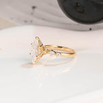 Load image into Gallery viewer, Solid Gold Hidden Halo Marquise Cut Moissanite Engagement Ring, Dainty Promise Ring, Proposal Ring, Bridal Ring, Anniversary Gift for Wife image 5