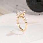 Load image into Gallery viewer, Solid Gold Hidden Halo Marquise Cut Moissanite Engagement Ring, Dainty Promise Ring, Proposal Ring, Bridal Ring, Anniversary Gift for Wife image 10