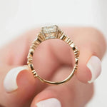Load image into Gallery viewer, Hidden Halo Radiant Cut Ring, 3.30ct Radiant Cut Moissanite Diamond Ring, 14K Yellow Gold Engagement Ring, Dainty Promise Ring, Gift For Her image 6