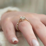 Load image into Gallery viewer, Hidden Halo Radiant Cut Ring, 3.30ct Radiant Cut Moissanite Diamond Ring, 14K Yellow Gold Engagement Ring, Dainty Promise Ring, Gift For Her image 5