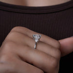 Load image into Gallery viewer, Heart Shape Lab Grown Diamond Engagement Ring, 2.83 CTW Heart &amp; Pear Shape IGI Certified Diamonds, Three Stone Ring image 5
