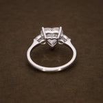 Load image into Gallery viewer, Heart Shape Lab Grown Diamond Engagement Ring, 2.83 CTW Heart &amp; Pear Shape IGI Certified Diamonds, Three Stone Ring image 2