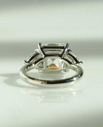 Load image into Gallery viewer, Asscher Cut IGI Certified Lab Diamond Ring, Trillion Side Stones, Elegant image 2