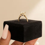 Load image into Gallery viewer, Petite Oval Cut Moissanite Diamond Three Stone Engagement Ring, 10K Solid Gold Promise Ring, Dainty Minimalist Jewelry image 3