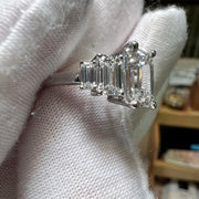 Certified 14K Gold 3.7CT F VVS2 2EX Lab Grown Emerald Cut Diamond Engagement Ring image 2