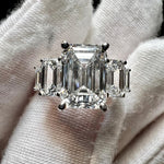 Load image into Gallery viewer, Certified 14K Gold 3.7CT F VVS2 2EX Lab Grown Emerald Cut Diamond Engagement Ring image 9