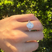 3.0 Ct Oval Cut E-VS1 IGI Certified Lab Diamond Ring, 14K Gold Ring, Halo Setting Lab Diamond Ring, IGI Certified, Engagement Ring image 1