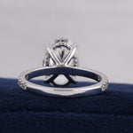 Load image into Gallery viewer, IGI Certified Lab Grown Oval Diamond Engagement Ring: Hidden Halo, Pavé Band image 5