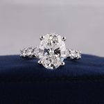 Load image into Gallery viewer, petite pave ring, anniversary ring, promise ring, engagement rings, unique wedding rings, diamond wedding ring, lab grown diamond, oval diamond ring, oval shape rings, unique rings wedding, cvd diamond, fine jewelry, 4 50 carat ring