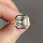 Load image into Gallery viewer, 2CT Asscher Cut IGI Lab Diamond Solitaire Ring, 14K Gold Bezel Set image 1