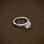 Load image into Gallery viewer, 2.14 CTW Cushion Cut Lab Grown Diamond Vine Halo Engagement Ring in D Colour VVS2 IGI Certified Promise Ring for Her image 2