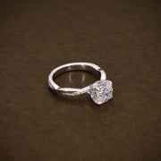 2.14 CTW Cushion Cut Lab Grown Diamond Vine Halo Engagement Ring in D Colour VVS2 IGI Certified Promise Ring for Her image 2