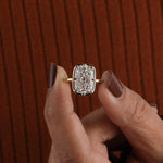 Load image into Gallery viewer, 5.00 ct Elongated Cushion Lab Grown Diamond Engagement Ring: Vintage Solitaire Style image 4