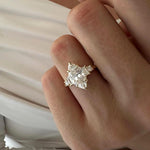 Load image into Gallery viewer, 2 Carat Marquise Five Stone Engagement Ring / Multi Stone Marquise Cut Diamond Ring / 5 Stone Diamond Ring / Yellow Gold 2ct Proposal Ring image 3