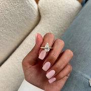 2 Carat Pear Cut Lab Grown Diamond Half Bezel Modern Engagement Ring: Minimalist Solitaire Ring Made in 14k Yellow Gold image 2