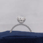 Load image into Gallery viewer, IGI Certified Lab Grown Oval Diamond Engagement Ring: Hidden Halo, Pavé Band image 4