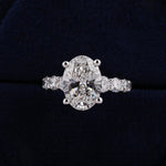Load image into Gallery viewer, 4.50 Carat Oval Lab Grown Diamond Engagement Ring: Pave 14K Gold, IGI Certified image 6