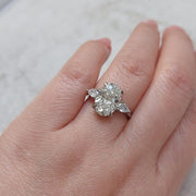 D VVS2 Oval LAB Diamond Engagement Ring , 1-4 Ct Lab Grown Diamond, Hidden Halo Oval Ring, Oval Engagement Ring , Diamond Ring , IGI Diamond image 2