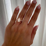 Load image into Gallery viewer, 2CT Pear Moissanite Engagement Ring Pear Solitaire Ring With Marquise and Round Accent Ring Pave Half Eternity Band Pear 14k Solid Gold Ring image 3