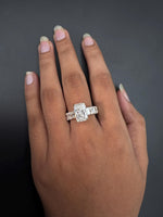 Load image into Gallery viewer, Radiant Cut Lab Diamond Engagement Ring | Gold,Platinum or Silver Prong Set image 7