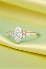 Load image into Gallery viewer, Vintage Marquise Moissanite Engagement Ring, Delicate 14k Gold Diamond Wedding Ring image 3