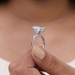 Load image into Gallery viewer, Lab Grown Diamond Solitaire 18K Solid Gold Ring for Engagement and Wedding flaunting Emerald cut Diamond