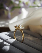 Load image into Gallery viewer, Oval Three Stone Engagement Ring, Oval Cut Moissanite Ring, D-VVS1 Oval Trilogy Ring, Oval Wedding Ring for Women, Past-Present-Future Ring. image 6