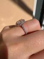 Load image into Gallery viewer, 2.50 Carat Oval Lab Grown Diamond Halo 14k Gold Engagement Ring | IGI Certified image 11