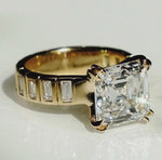 Load image into Gallery viewer, asscher cut engagement ring 14k gold