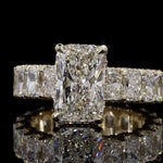 Load image into Gallery viewer, Radiant Cut Lab Diamond Engagement Ring | Gold,Platinum or Silver Prong Set image 1