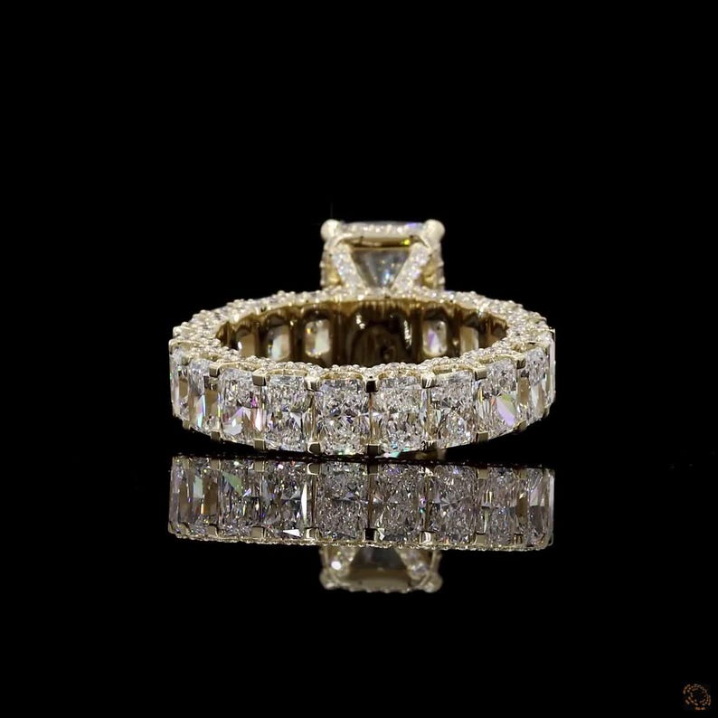 Radiant Cut Lab Diamond Engagement Ring | Gold,Platinum or Silver Prong Set image 10