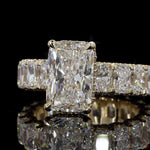 Load image into Gallery viewer, Radiant Cut Lab Diamond Engagement Ring | Gold,Platinum or Silver Prong Set image 11