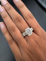 Load image into Gallery viewer, Radiant Cut Lab Diamond Engagement Ring | Gold,Platinum or Silver Prong Set image 2
