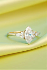 Load image into Gallery viewer, Vintage Marquise Moissanite Engagement Ring, Delicate 14k Gold Diamond Wedding Ring image 4