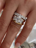 Load image into Gallery viewer, Oval Three Stone Engagement Ring, Oval Cut Moissanite Ring, D-VVS1 Oval Trilogy Ring, Oval Wedding Ring for Women, Past-Present-Future Ring. image 5