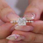 Load image into Gallery viewer, modern engagement ring
classic engagement ring
handmade engagement ring
gift for her
anniversary ring
promise ring
forever ring
elegant ring
timeless jewelry
romantic jewelry
statement engagement ring
vintage inspired ring
ethereal ring
beautiful ring
princess cut jewelry
princess cut gold jewelry
princess cut bridal
princess cut moissanite jewelry
princess cut gemstone
square cut ring
square engagement ring
square stone ring
square moissanite ring
square solitaire ring
four prong ring