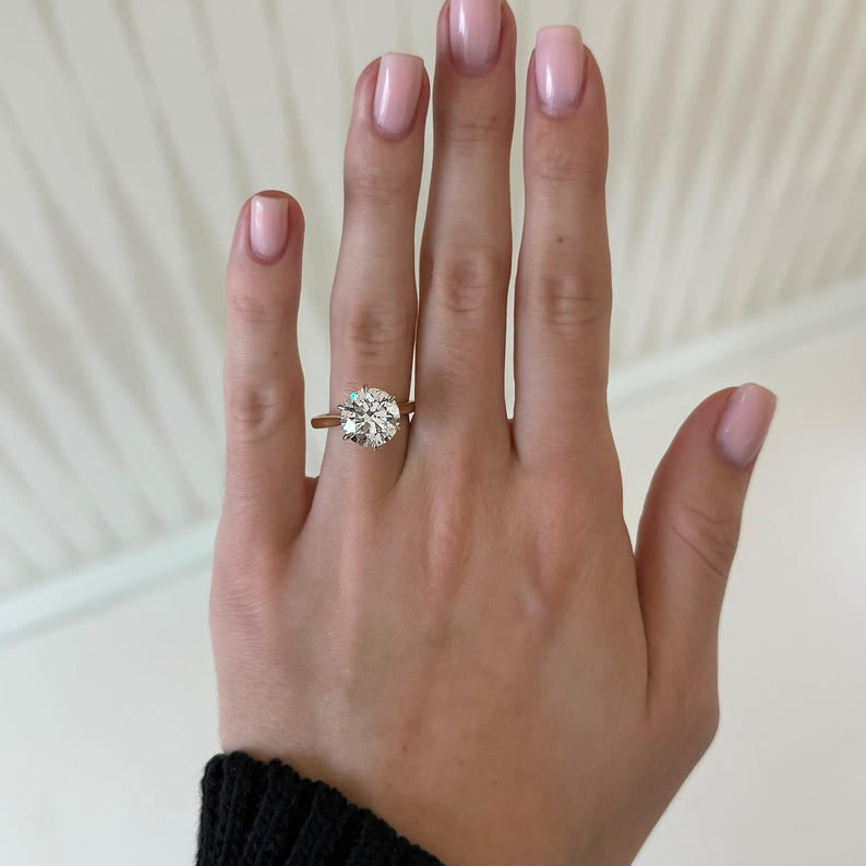 5 Carat Big Round Moissanite Ring 925 Silver image 1