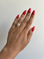 Load image into Gallery viewer, 3 Carat Elongated Cushion Cut Lab Grown Diamond Solitaire Engagement Ring / IGI Certified E-VVS2 / 14k Yellow Gold image 1