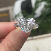 2 CT Heart Cut Lab Grown Diamond Engagement Ring – Sterling Silver Three Stone Ring image 2