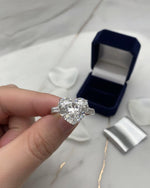 Load image into Gallery viewer, 2 CT Heart Cut Lab Grown Diamond Engagement Ring – Sterling Silver Three Stone Ring image 1