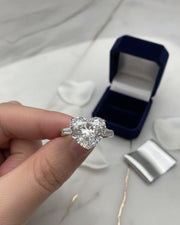 2 CT Heart Cut Lab Grown Diamond Engagement Ring – Sterling Silver Three Stone Ring image 1